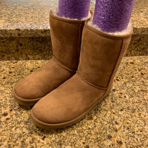 UGG Shoes - Ugg Classic Short Boots Chestnut Suede Sherpa EUC